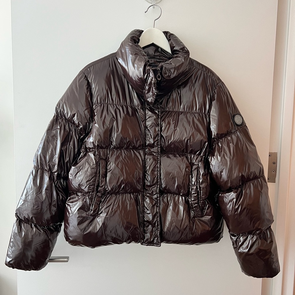 Noize Burgundy Cropped Vegan Puffer Jacket – XL